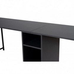 Escritorio doble Massasi 240 cm Antracita Negro Practica Hogar