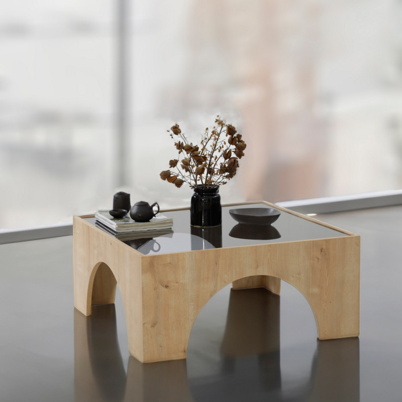 Mesa de centro Seine Gris oscuro Roble Practica Hogar Mesa de centro Seine Gris oscuro Roble Practica Hogar
