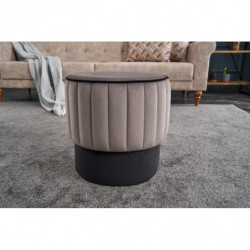 Puff Rose Gris Practica Hogar