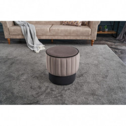 Puff Rose Gris Practica Hogar
