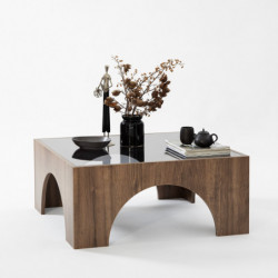 Mesa de centro Seine Nogal Gris oscuro Practica Hogar