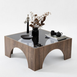 Mesa de centro Seine Nogal Gris oscuro Practica Hogar