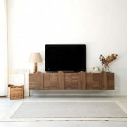 Mueble TV New Line Nogal Practica Hogar