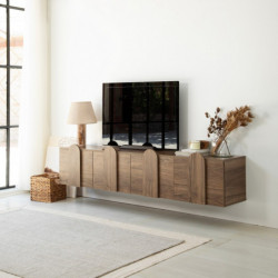 Mueble TV New Line Nogal Practica Hogar