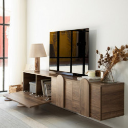 Mueble TV New Line Nogal Practica Hogar