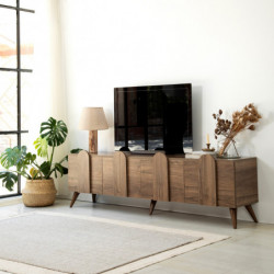 Mueble TV New Line V2 Nogal Practica Hogar