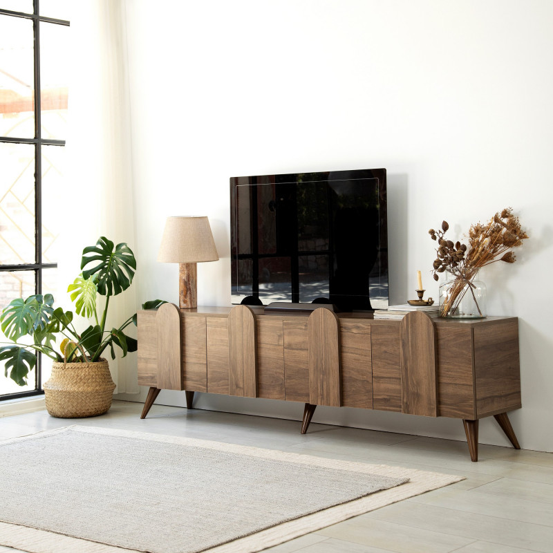 Mueble TV New Line V2 Nogal Practica Hogar Mueble TV New Line V2 Nogal Practica Hogar