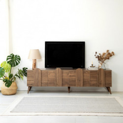 Mueble TV New Line V2 Nogal Practica Hogar