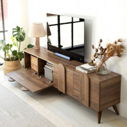 Mueble TV New Line V2 Nogal Practica Hogar