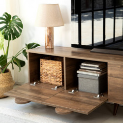 Mueble TV New Line V2 Nogal Practica Hogar