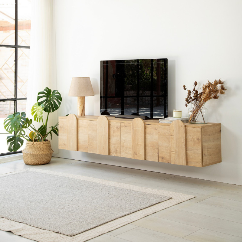 Mueble TV New Line Roble Practica Hogar Mueble TV New Line Roble Practica Hogar