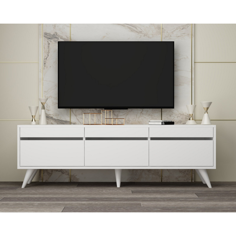 Mueble TV River Blanco Practica Hogar Mueble TV River Blanco Practica Hogar