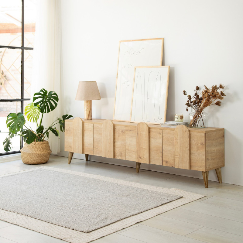 Mueble TV New Line V2 Roble Practica Hogar Mueble TV New Line V2 Roble Practica Hogar