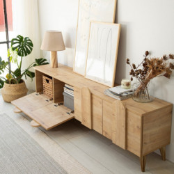 Mueble TV New Line V2 Roble Practica Hogar