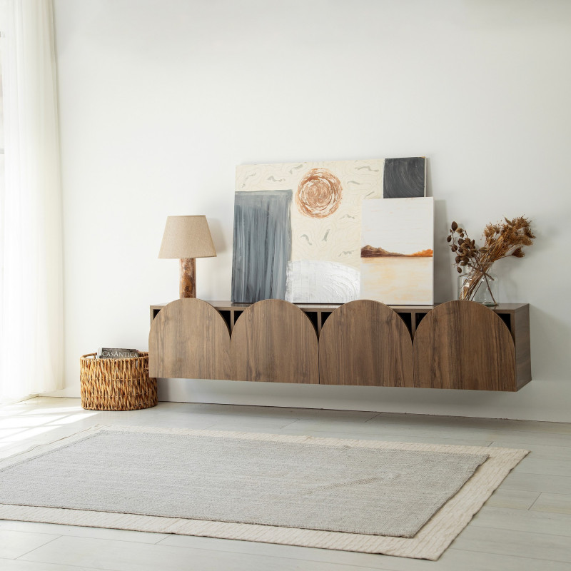Mueble TV Mesta Nogal Practica Hogar Mueble TV Mesta Nogal Practica Hogar