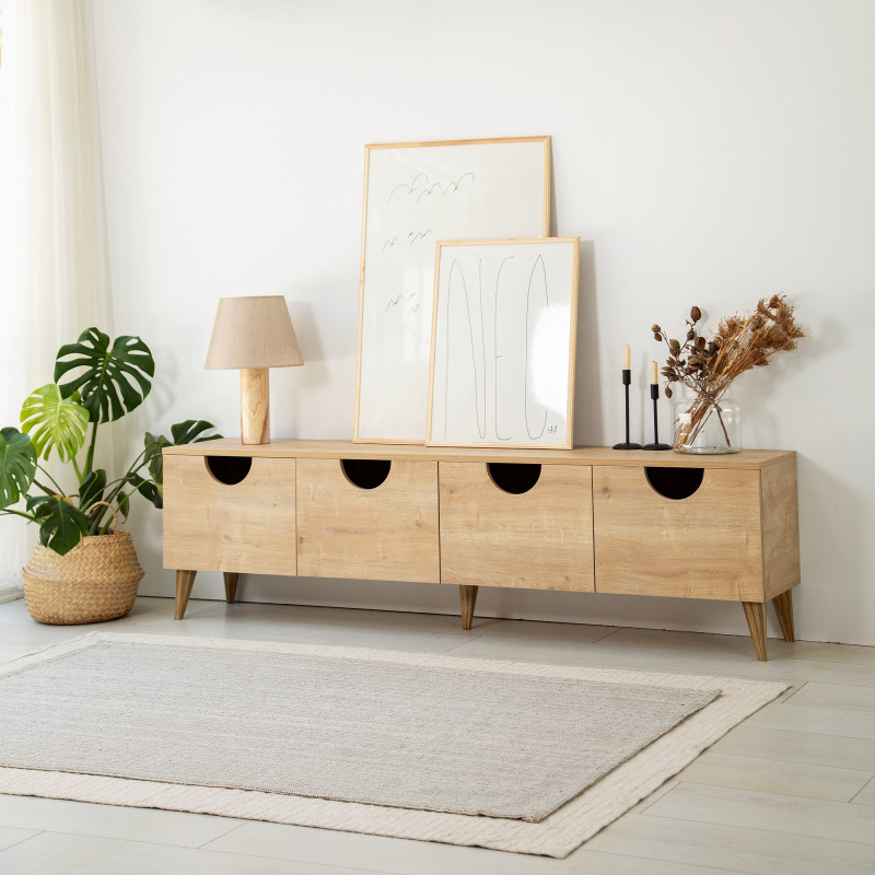Mueble TV Four Seasons V2 Roble Practica Hogar Mueble TV Four Seasons V2 Roble Practica Hogar