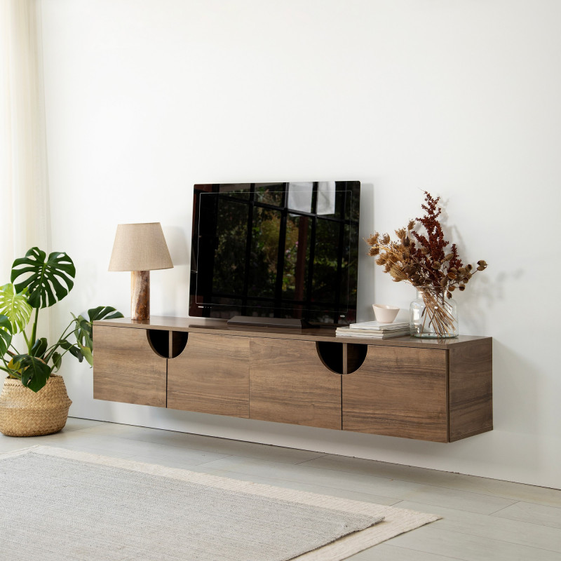 Mueble TV Grotte Nogal Practica Hogar Mueble TV Grotte Nogal Practica Hogar
