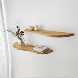 Estante de pared Wavy 2 Roble Practica Hogar