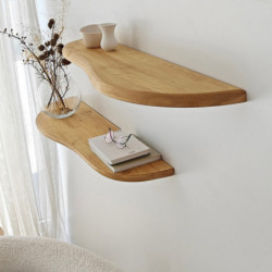 Estante de pared Wavy 2 Roble Practica Hogar