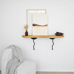 Estante de pared Edera Negro Roble Practica Hogar