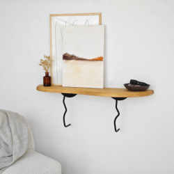 Estante de pared Edera Negro Roble Practica Hogar