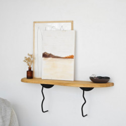 Estante de pared Edera Negro Roble Practica Hogar