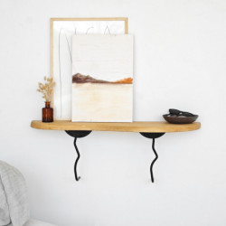 Estante de pared Edera Negro Roble Practica Hogar