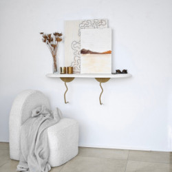 Estante de pared Edera Oro Blanco Practica Hogar