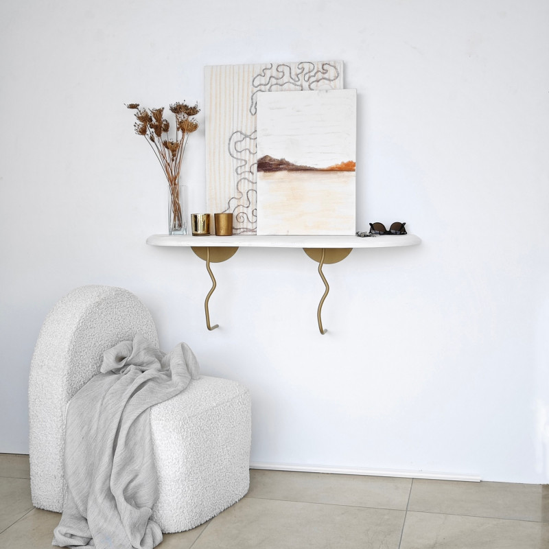 Estante de pared Edera Oro Blanco Practica Hogar