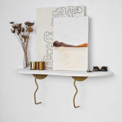 Estante de pared Edera Oro Blanco Practica Hogar