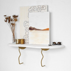 Estante de pared Edera Oro Blanco Practica Hogar