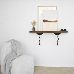 Estante de pared Lierre Negro Nogal Practica Hogar