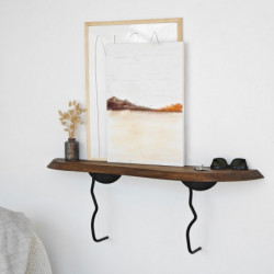 Estante de pared Lierre Negro Nogal Practica Hogar