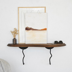 Estante de pared Lierre Negro Nogal Practica Hogar