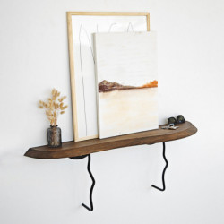 Estante de pared Lierre Negro Nogal Practica Hogar
