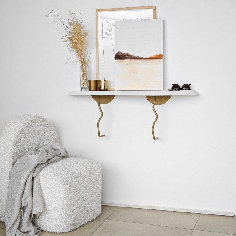 Estante de pared Lierre Oro Blanco Practica Hogar