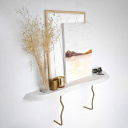 Estante de pared Lierre Oro Blanco Practica Hogar