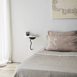 Estante de pared Leo Negro Blanco Practica Hogar