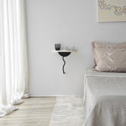 Estante de pared Leo Negro Blanco Practica Hogar