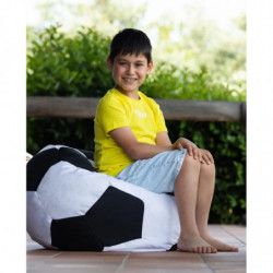 Puf de jardín Football Kids Negro Blanco Practica Hogar