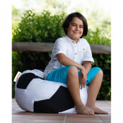 Puf de jardín Football Kids Negro Blanco Practica Hogar