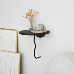 Estante de pared Leo Negro Antracita Practica Hogar