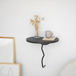 Estante de pared Leo Negro Antracita Practica Hogar