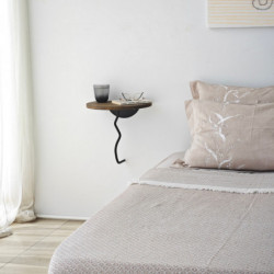 Estante de pared Leo Negro Nogal Practica Hogar
