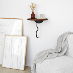 Estante de pared Leo castaño Negro Practica Hogar