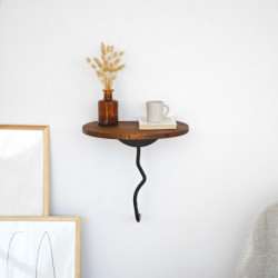 Estante de pared Leo castaño Negro Practica Hogar