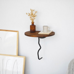 Estante de pared Leo castaño Negro Practica Hogar