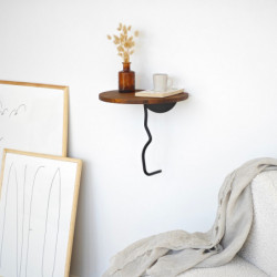 Estante de pared Leo castaño Negro Practica Hogar