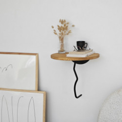 Estante de pared Leo Negro Roble Practica Hogar