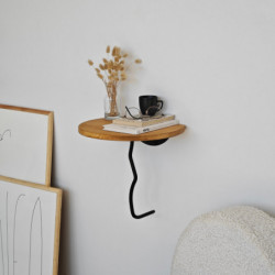 Estante de pared Leo Negro Roble Practica Hogar